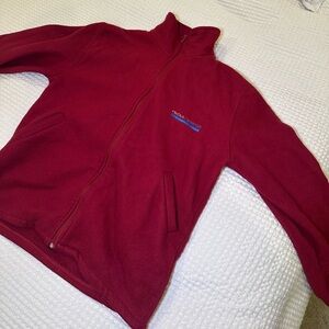 Red Full-Zip Fleece Jacket with Chest Logo